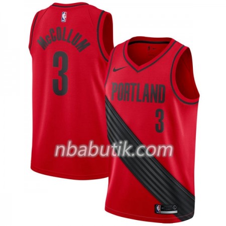 NBA Mænd Trøje Portland Trail Blazers CJ McCollum 3 Nike 2017-18 Rød Swingman